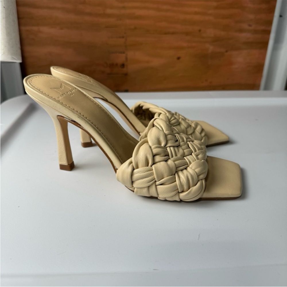 MARC FISHER Leather Draya Braided Woven
Sandal Heel Nude Size 5.5